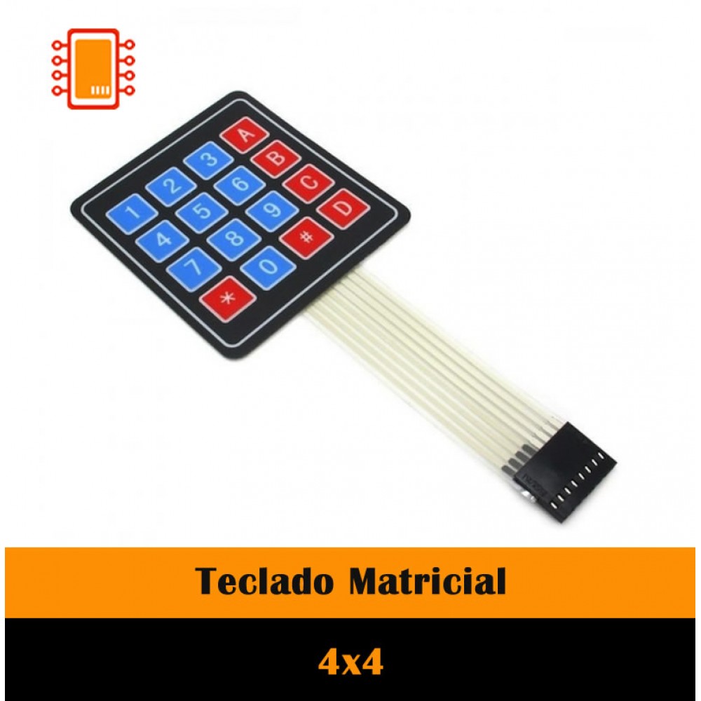 Teclado Matricial 4x4 Numérico Tipo Membrana