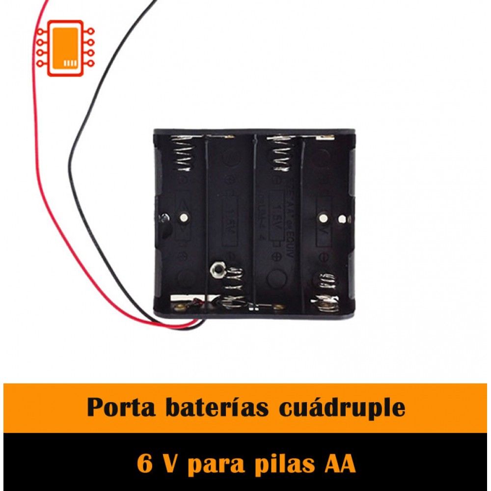 PORTA PILAS PARA 4 PILAS TIPO AA