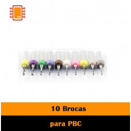 Juego 10 Brocas para PCB una pieza (varios diámetros)