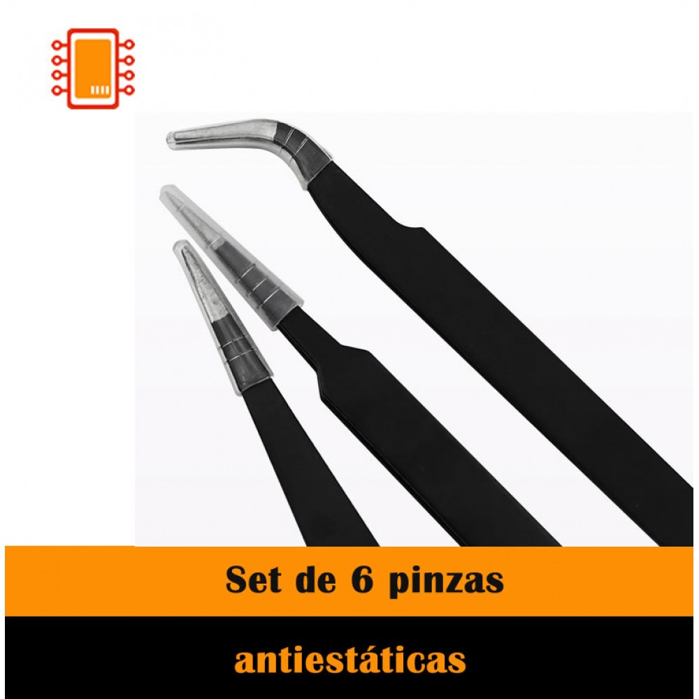 Pinzas Anti estáticas SMD Kit 6 piezas