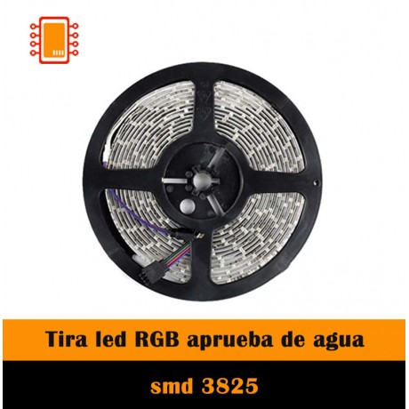 Tira Led RGB 3528 En Rollo Aprueba De Agua Con Carrete 5m