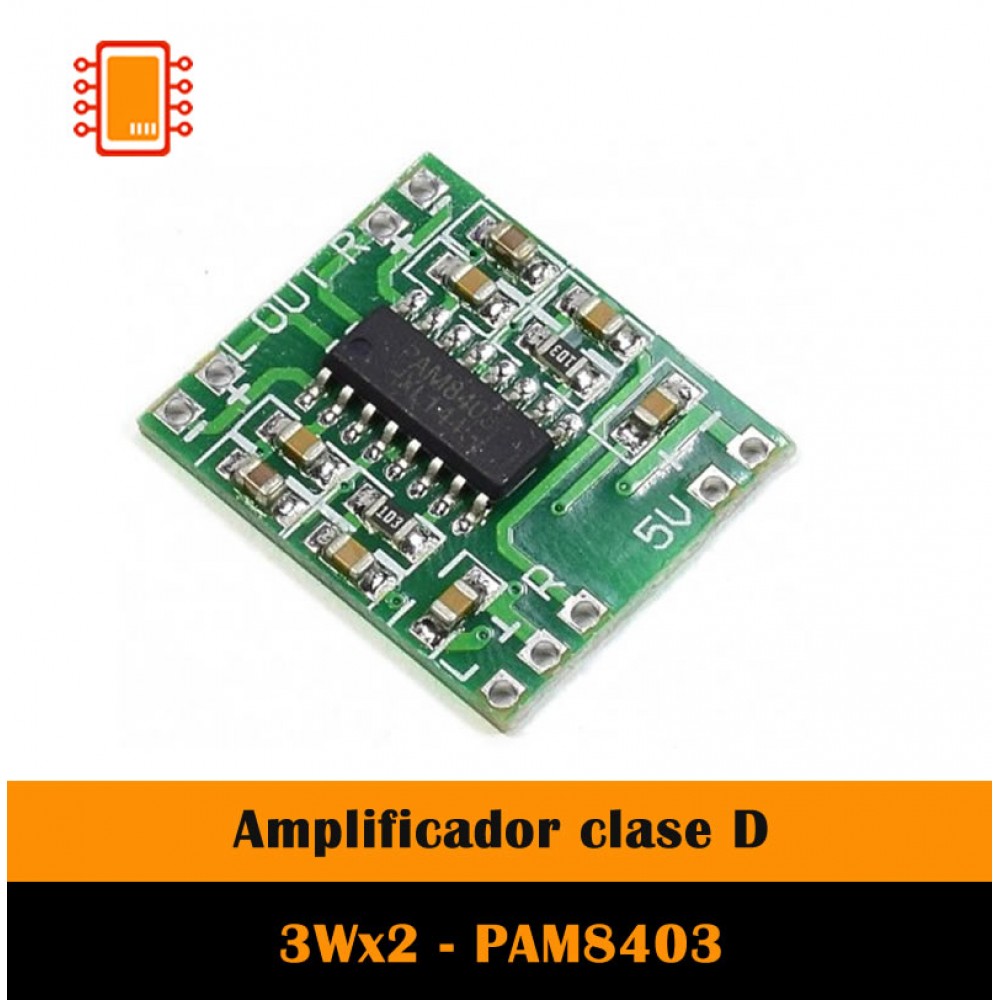 Amplificador clase D 3Wx2 - PAM8403