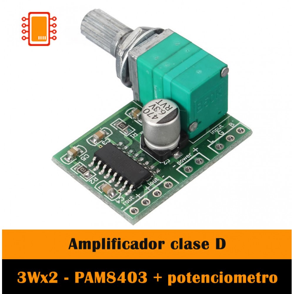Amplificador de Audio PAM8403 con Potenciómetro
