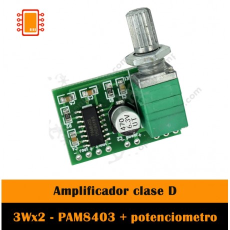 Amplificador de Audio PAM8403 con Potenciómetro