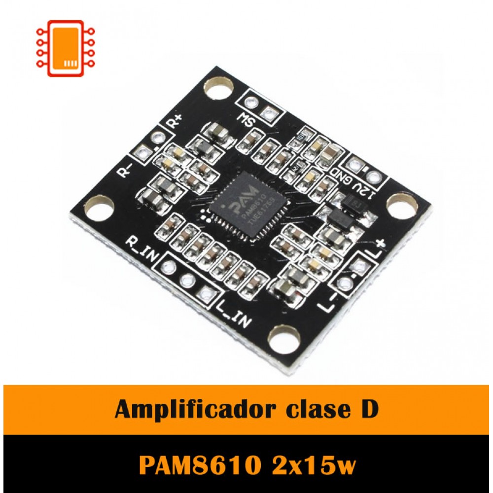 Amplificador Clase D 2x15w Pam8610