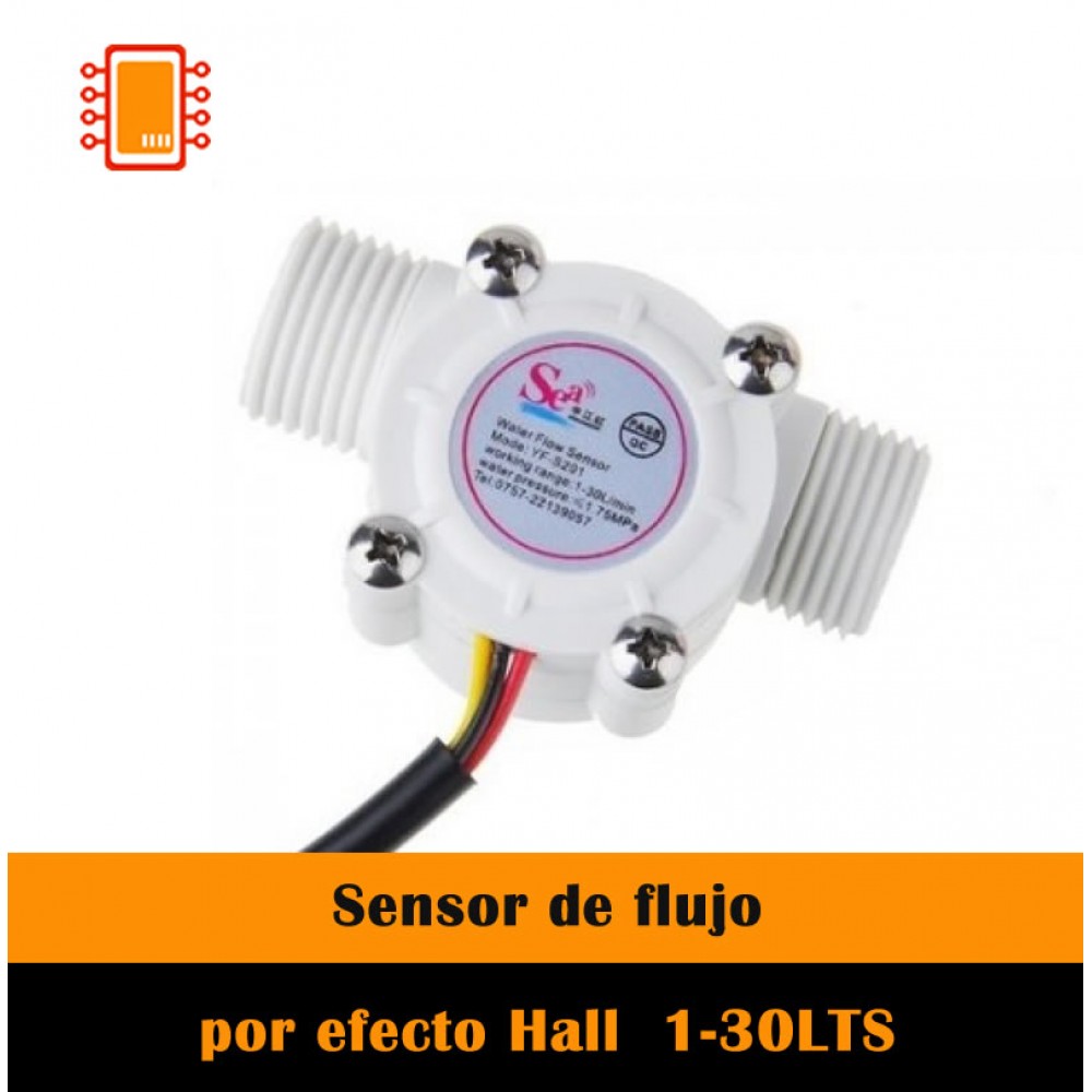Sensor De Flujo De Agua YF-S201 Efecto Hall