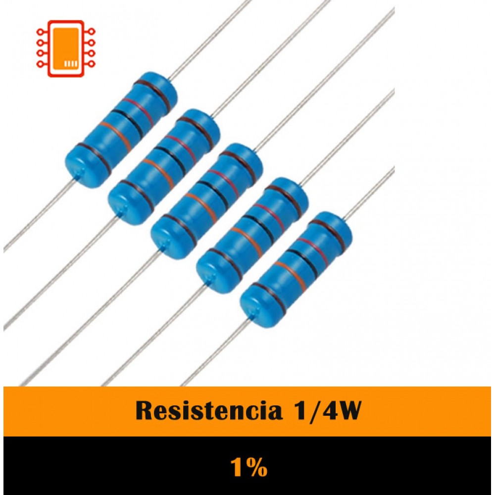 Resistencia de carbón Ohms 1/4W 1%