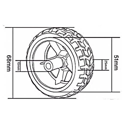 Dimensiones de llanta para Motorreductor DC 